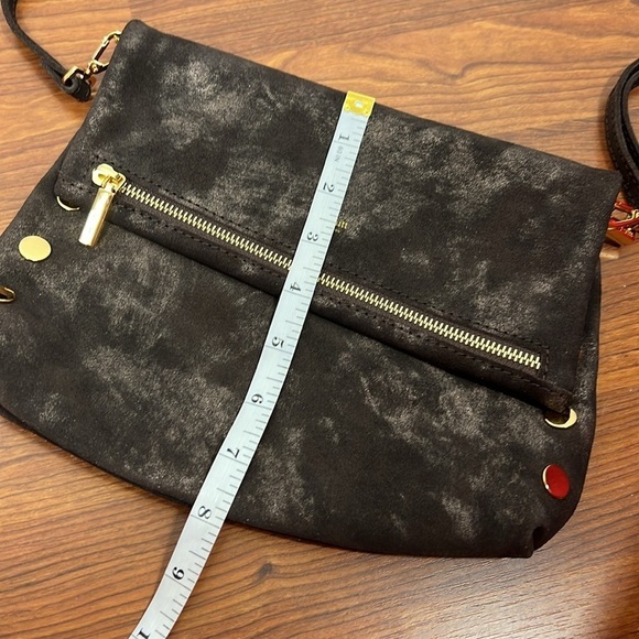 Hammitt  Brown Suede Crossbody Gold Tone Hardware Red Interior EUC - Picture 4 of 16